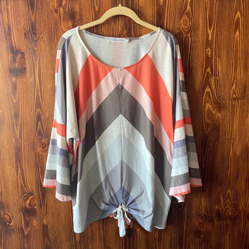 MISS LOOK Woman's Multi-Colored 2X Top